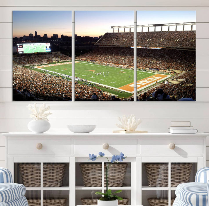 Darrell K Royal-Texas Memorial Stadium Canvas Wall Art - Texas Longhorns Football Match