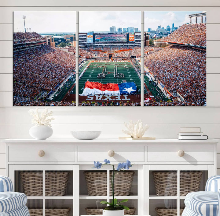University of Texas Longhorns Football Team Canvas Print - Austin Darrell K Royal-Texas Memorial Stadium Wall Art Canvas Print