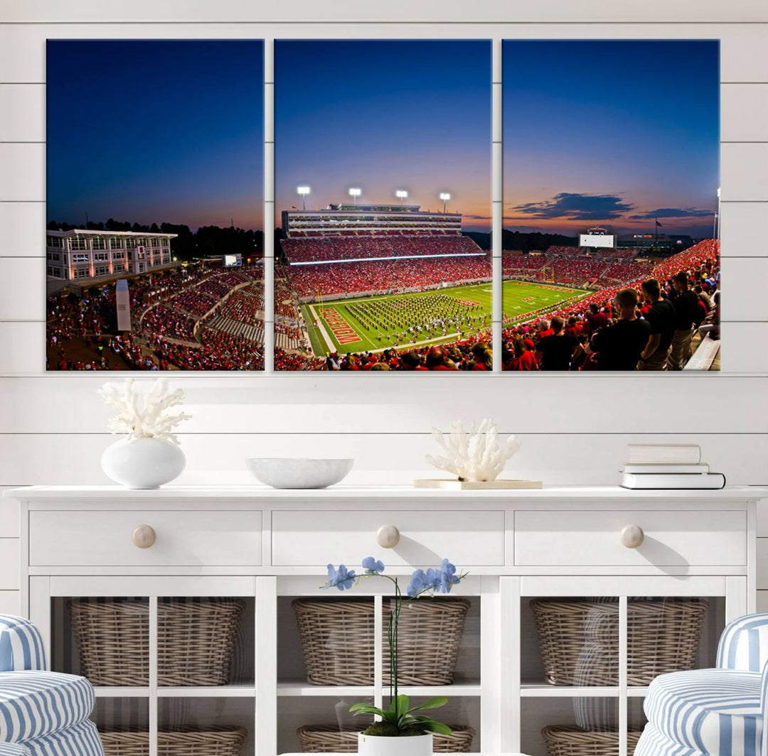 Wolfpack Football Team Print - Raleigh Carter-Finley Stadium Wall Art Canvas Print