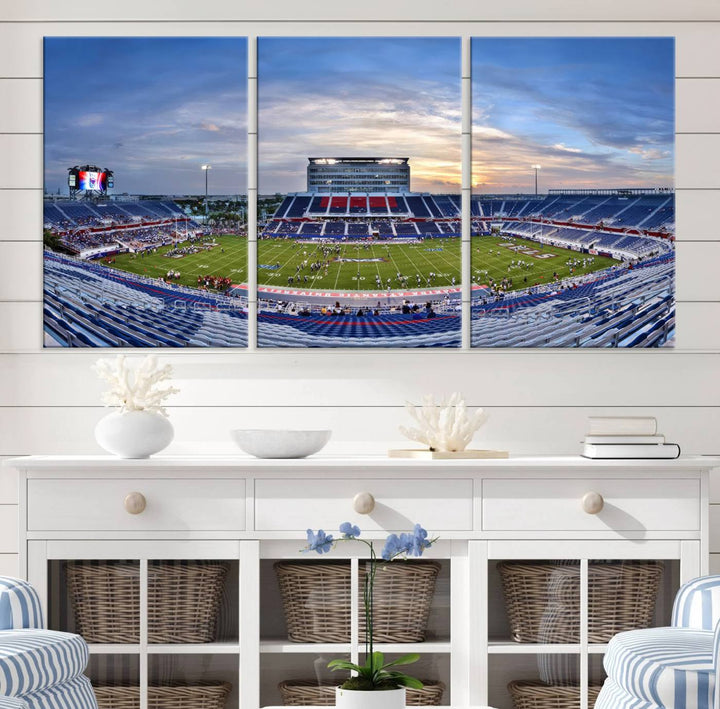 Florida Atlantic University Owls Football Team Print - Boca Raton FAU Stadium Wall Art Canvas Print