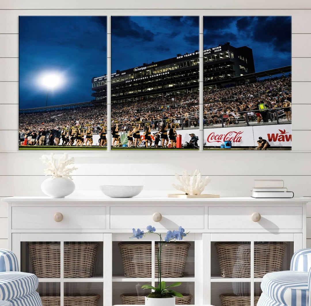 UCF Knights Football Team Print - Orlando FBC Mortgage Stadium Wall Art Canvas Print