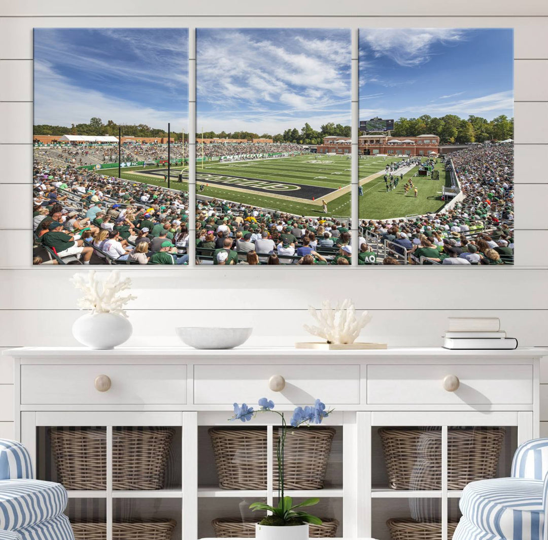 University of Charlotte 49ers Football Team Print - Charlotte Jerry Richardson Stadium Wall Art Canvas Print