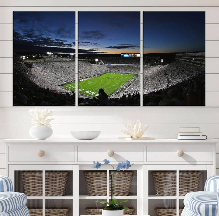 Penn State Nittany Lions Football Team Print - University Park Beaver Stadium Wall Art Canvas Print