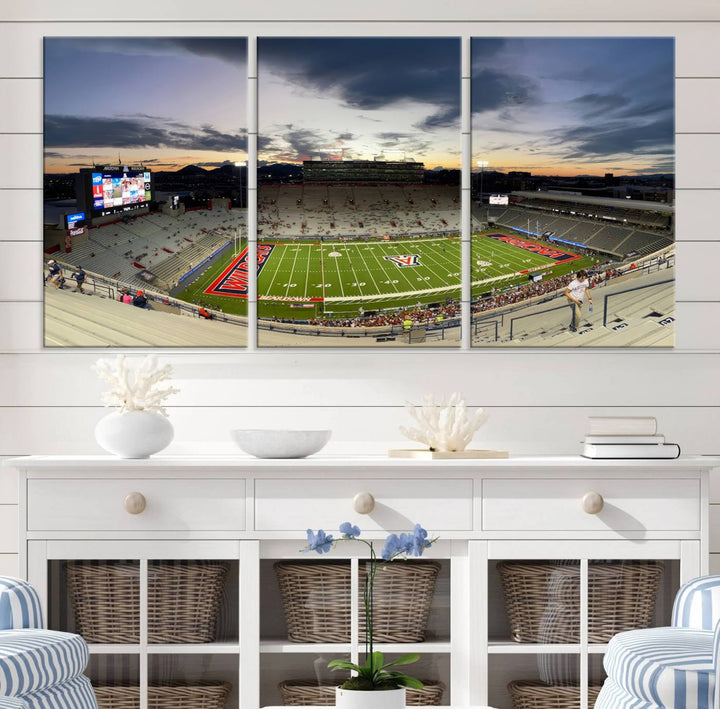 Arizona Wildcats Football Team Print - Tucson Arizona Stadium Wall Art Canvas Print