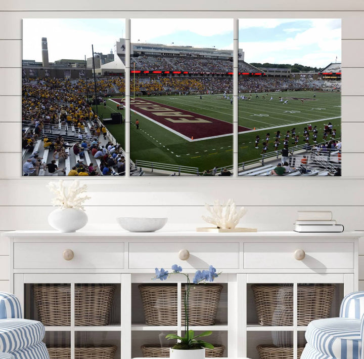 Boston College Eagles Football Team Print - Boston Alumni Stadium Wall Art Canvas Print