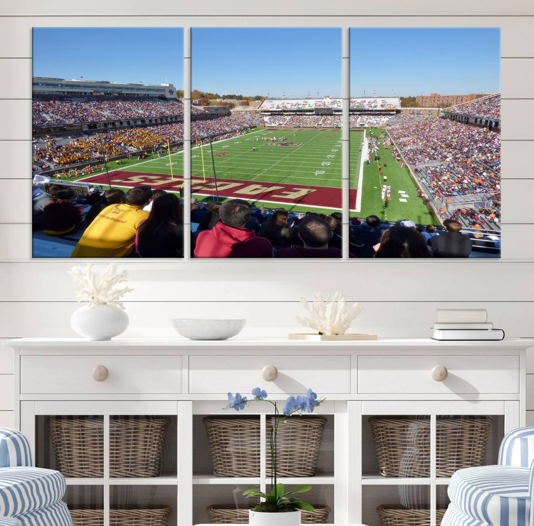 Boston College Eagles Football Team Print - Boston Alumni Stadium Wall Art Canvas Print