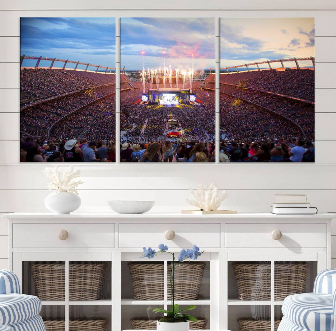 Denver Broncos Football Team Print - Empower Field at Mile High Stadium Wall Art Canvas Print