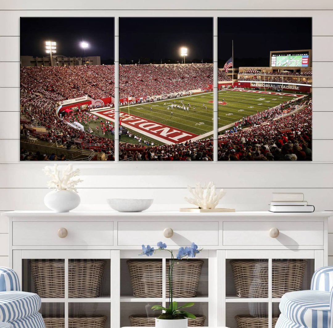 Indiana University Hoosiers Football Team Print - Bloomington Memorial Stadium Wall Art Canvas Print