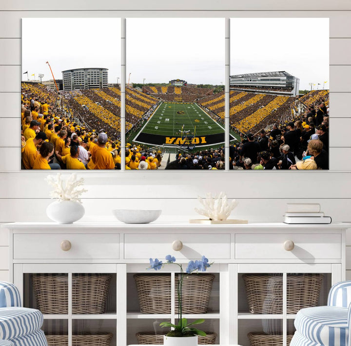 Iowa University Hawkeyes Football Team Print - Iowa City Kinnick Stadium Wall Art Canvas Print