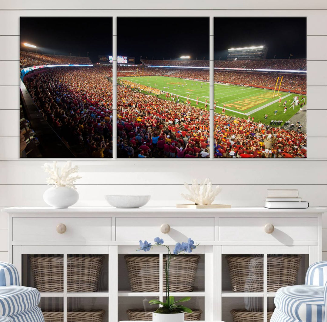 Iowa State University Cyclones Football Team Print - Ames Jack Trice Stadium Wall Art Canvas Print