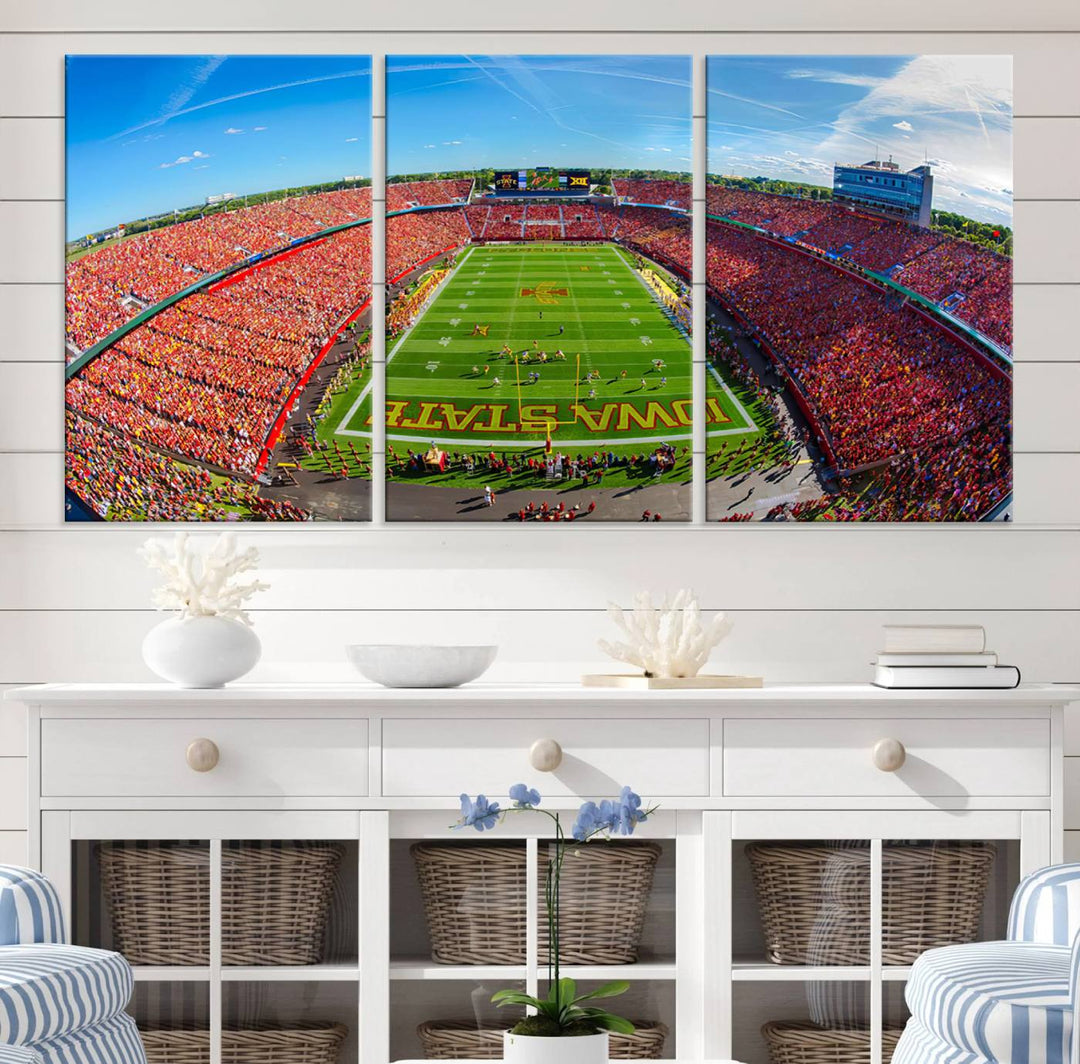 Iowa State University Cyclones Football Team Print - Ames Jack Trice Stadium Wall Art Canvas Print