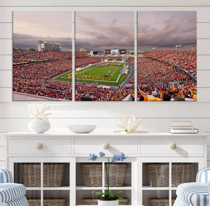 Iowa State University Cyclones Football Team Print - Ames Jack Trice Stadium Wall Art Canvas Print