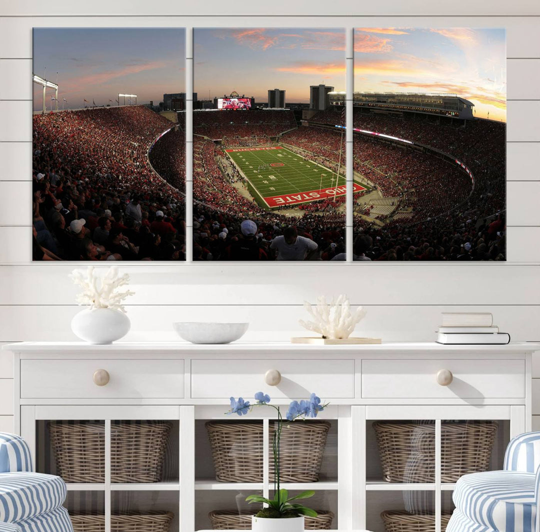 Ohio State University Buckeyes Football Team Print - Columbus Ohio Stadium Wall Art Canvas Print