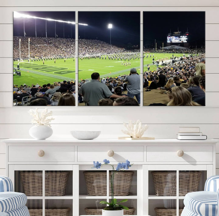 Purdue University Boilermakers Football Team Print - West Lafayette Ross-Ade Stadium Wall Art Canvas Print