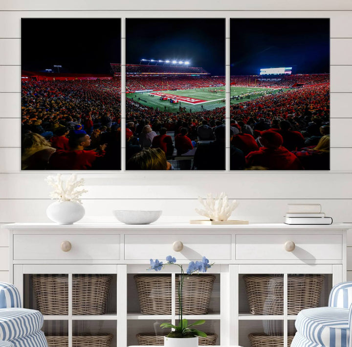 Rutgers Scarlet Knights Football Team Print - SHI Stadium, Piscataway Wall Art Canvas Print