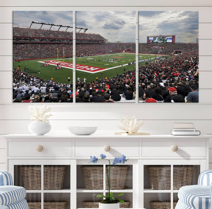 Rutgers Scarlet Knights Football Team Print - SHI Stadium, Piscataway Wall Art Canvas Print