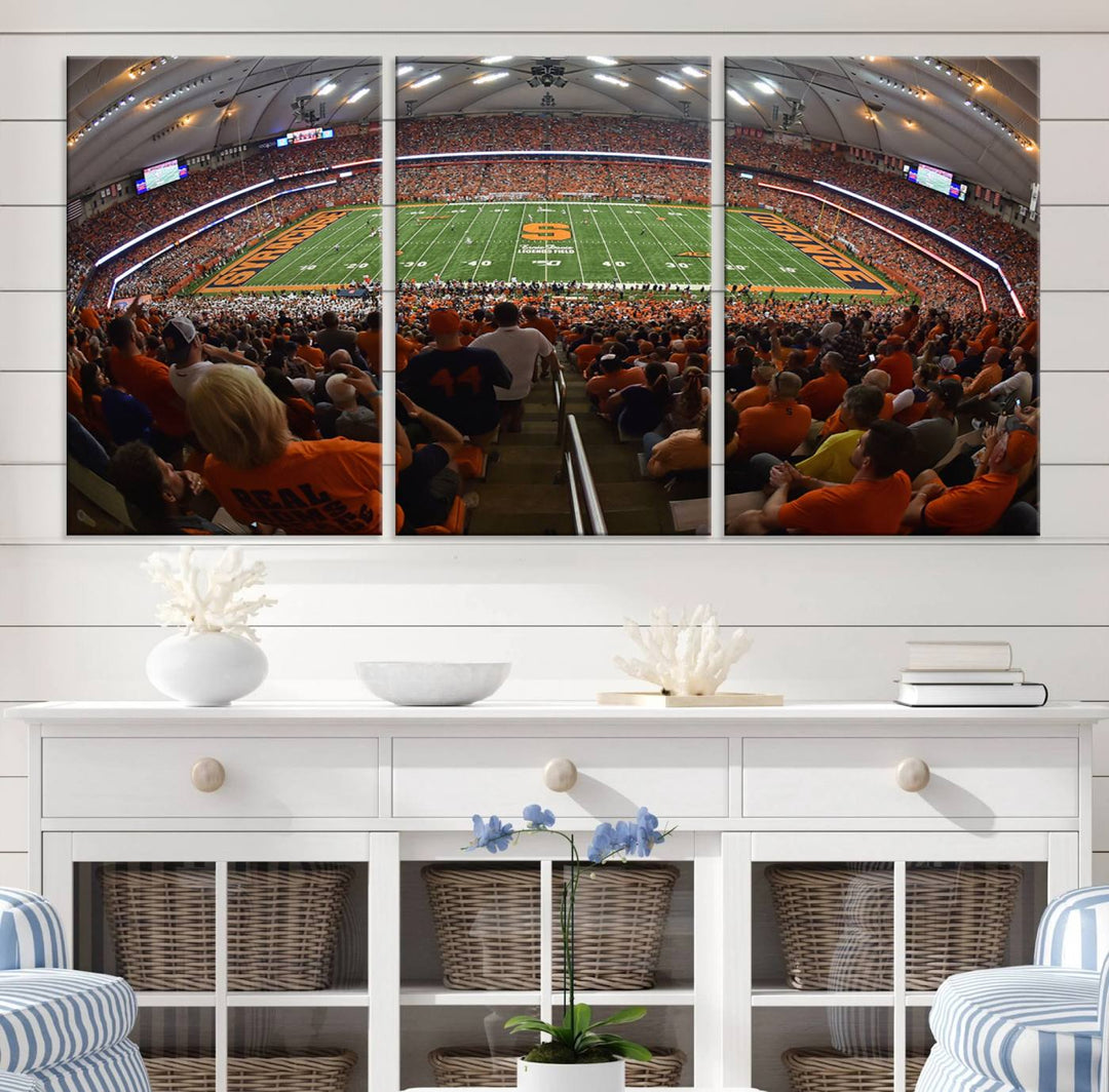 From above, the view resembles the Syracuse University Orange Football Team Wall Art Canvas.