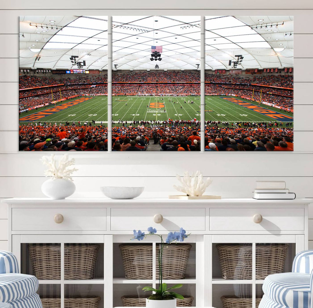 Syracuse University Orange Football Team Print - Syracuse JMA Wireless Dome Wall Art Canvas Print.