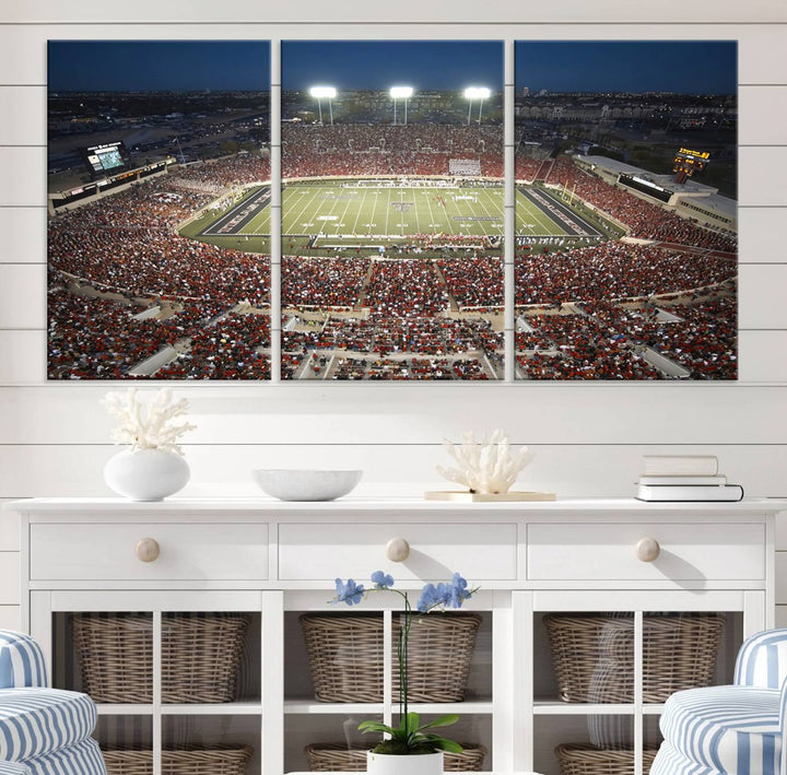 Texas Tech Red Raiders Football Team Print - Lubbock Jones AT&T Stadium Wall Art Canvas Print