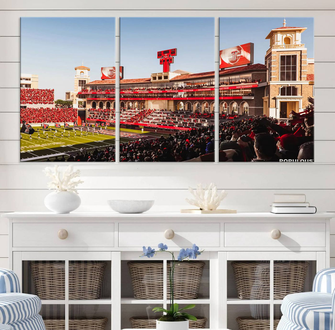 Texas Tech Red Raiders Football Team Print - Lubbock Jones AT&T Stadium Wall Art Canvas Print