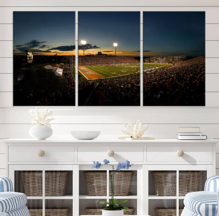 Ball State Cardinals Football Team Print - Muncie Scheumann Stadium Wall Art Canvas Print