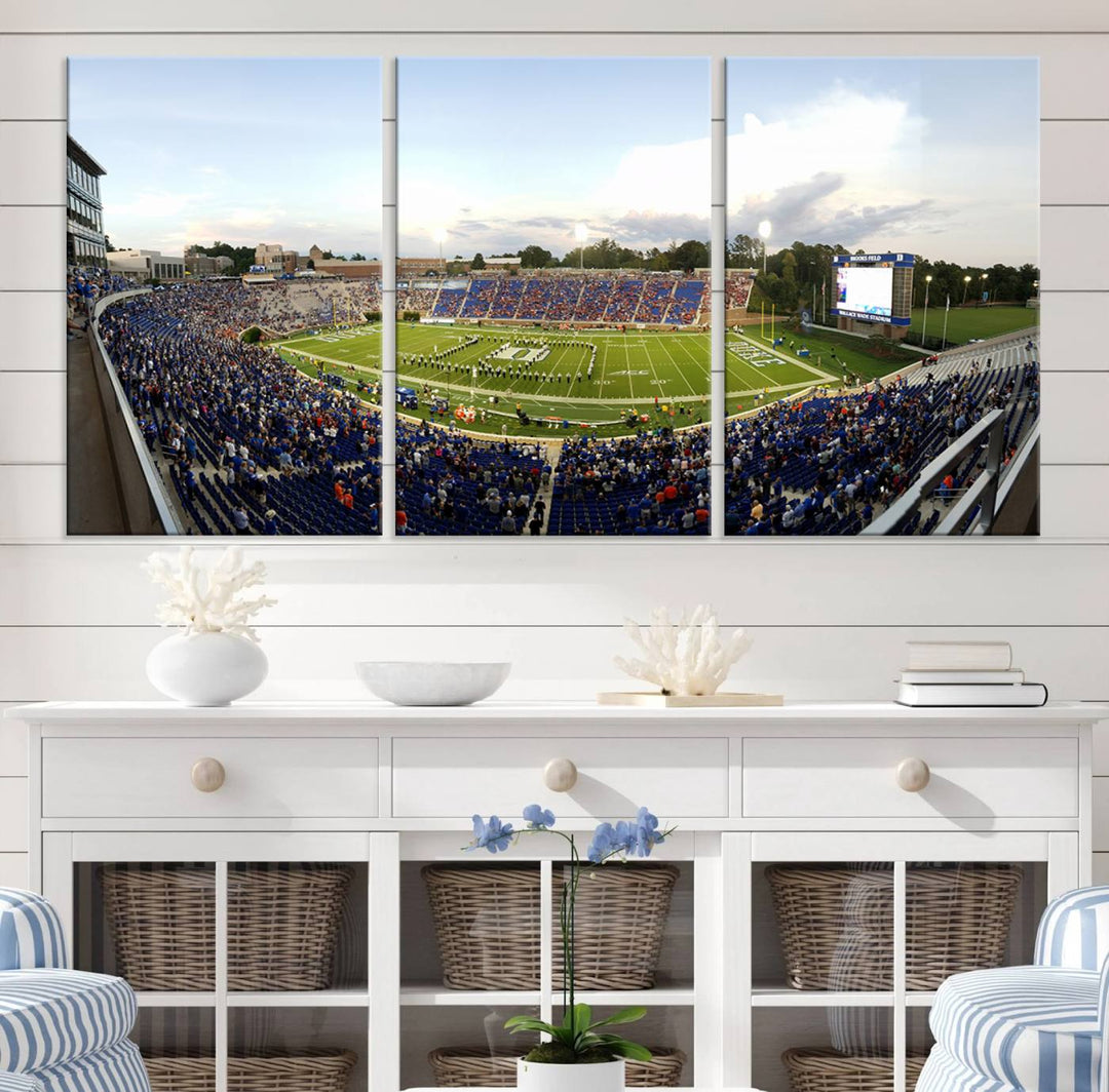 Wallace Wade Stadium print featuring a green field and sky.