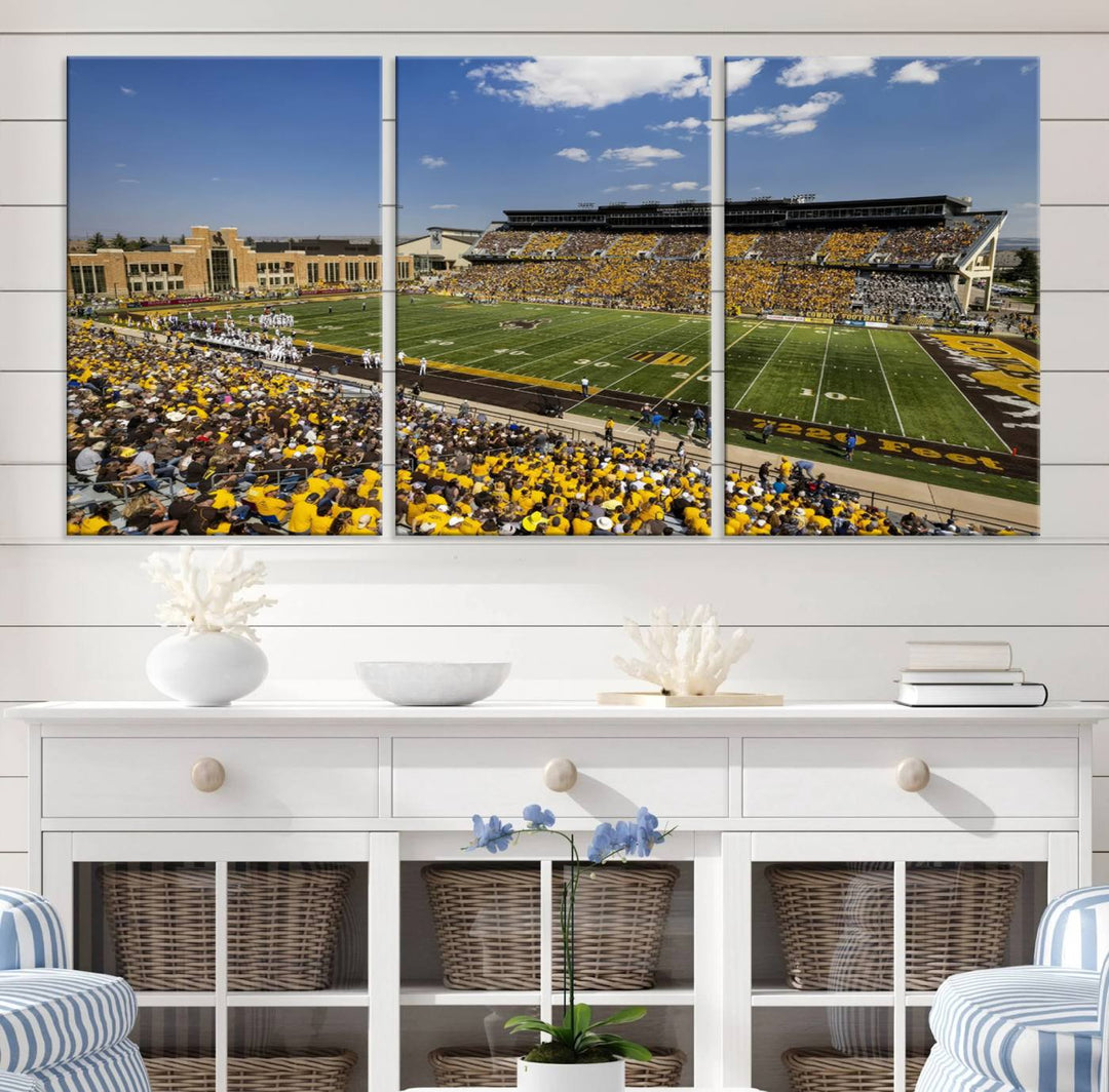 University of Wyoming Cowboys Football Team Print - Laramie Jonah Field at War Memorial Stadium Wall Art Canvas Print