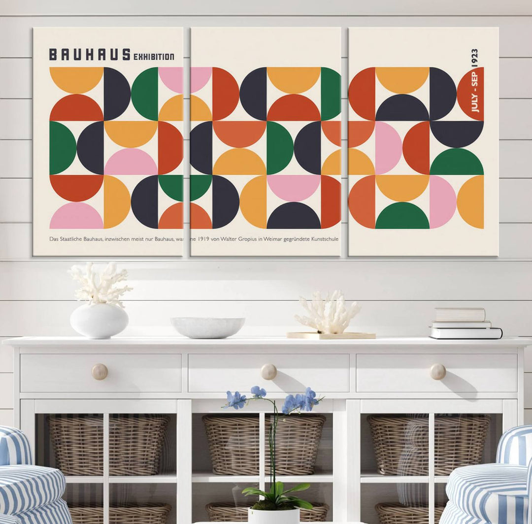 Bauhaus Exhibition 1923 Poster | Geometric Abstract Wall Art | Ready to Hang | Retro Art Print for Modern and Mid-Century Home Decor