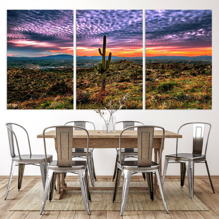 Arizona Desert Sunset Wall Art Canvas Print, Phoenix Wall Art Print