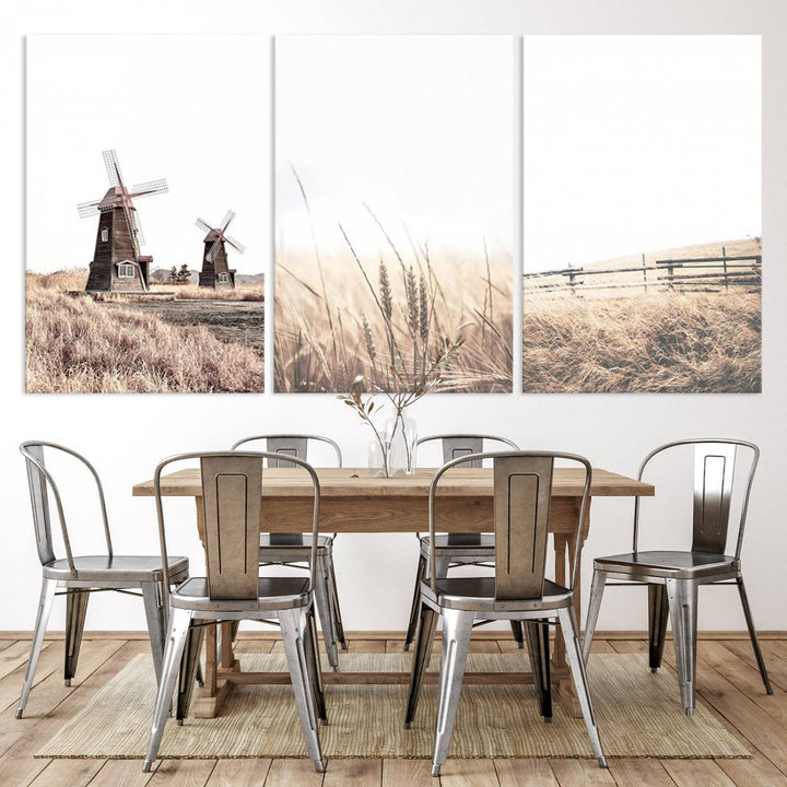 Farm Prints Set, Set of 3 Farmhouse Wall Art, Country House Decor, Barn Print, Wheat Print, Farmhouse Wall Art, Gallery Wall Art, Farm Print