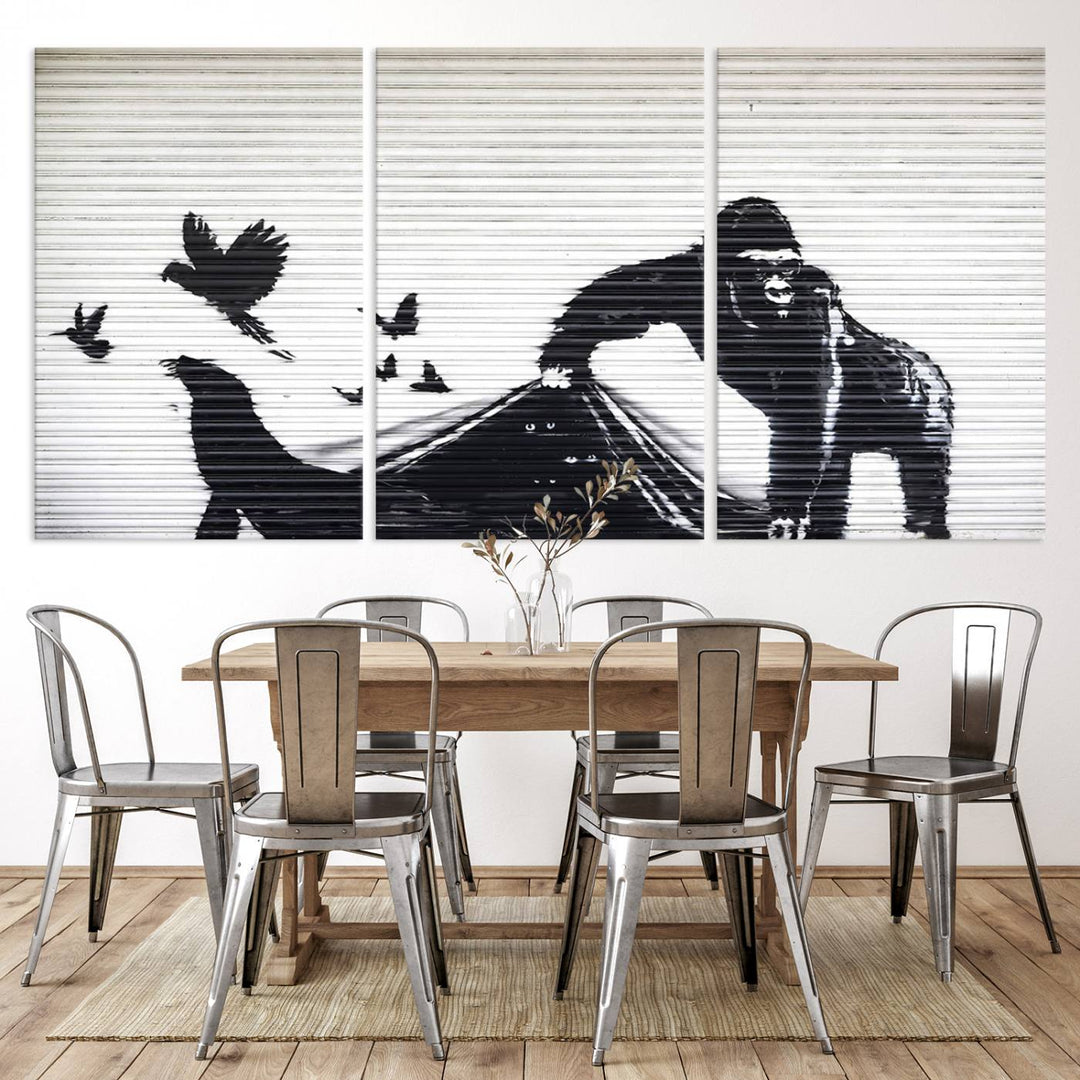 Banksy London Zoo Graffiti Wall Art Canvas Print