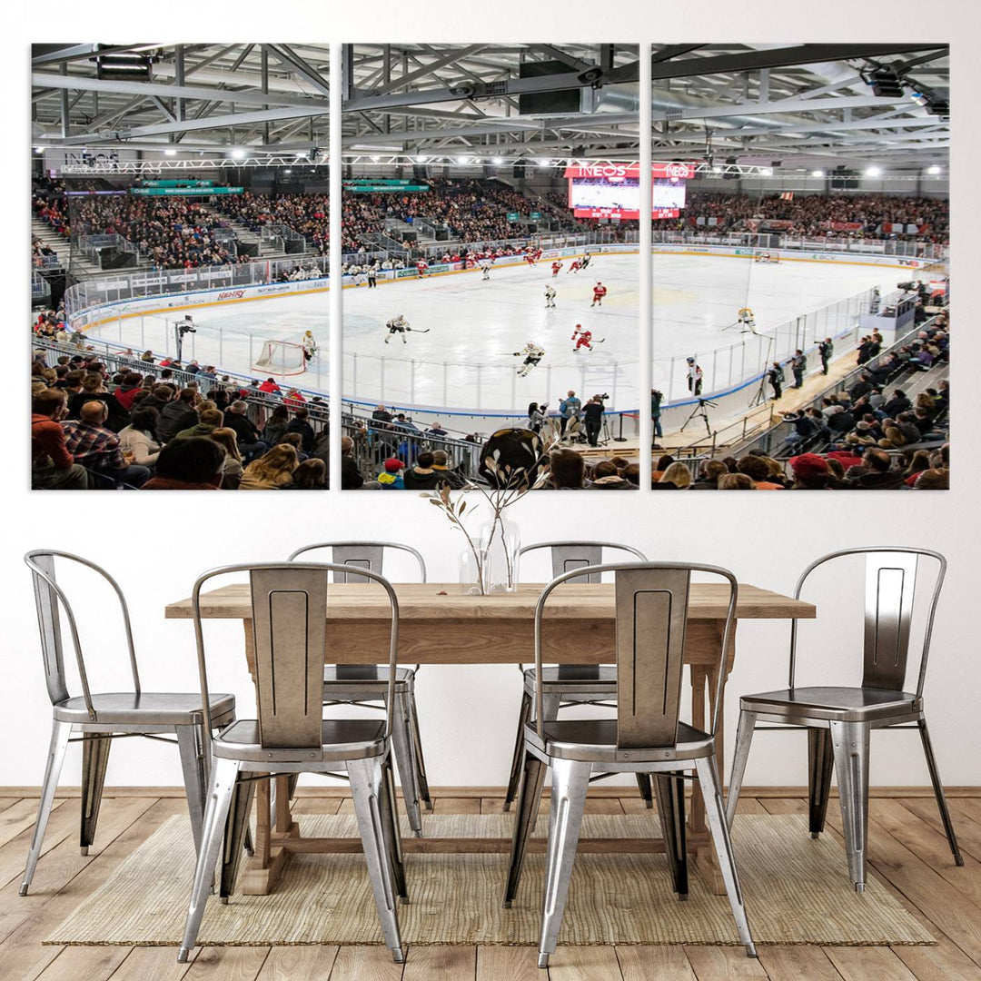 Lausanne Arena Ice Hockey Stadium Wall Art Canvas Print