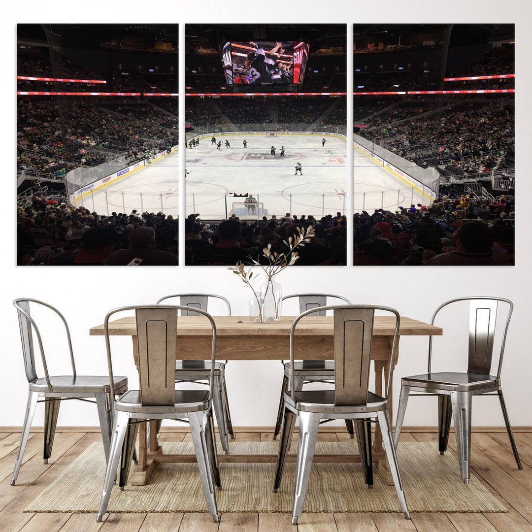 T Mobile Arena Paradise Nevada Vegas Golden KnightsIce Hockey Stadium Wall Art Canvas Print