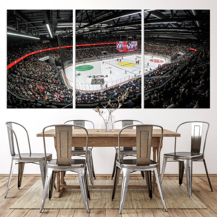 Vaudoise Lausanne Ice Hockey Arena Stadium Wall Art Canvas Print