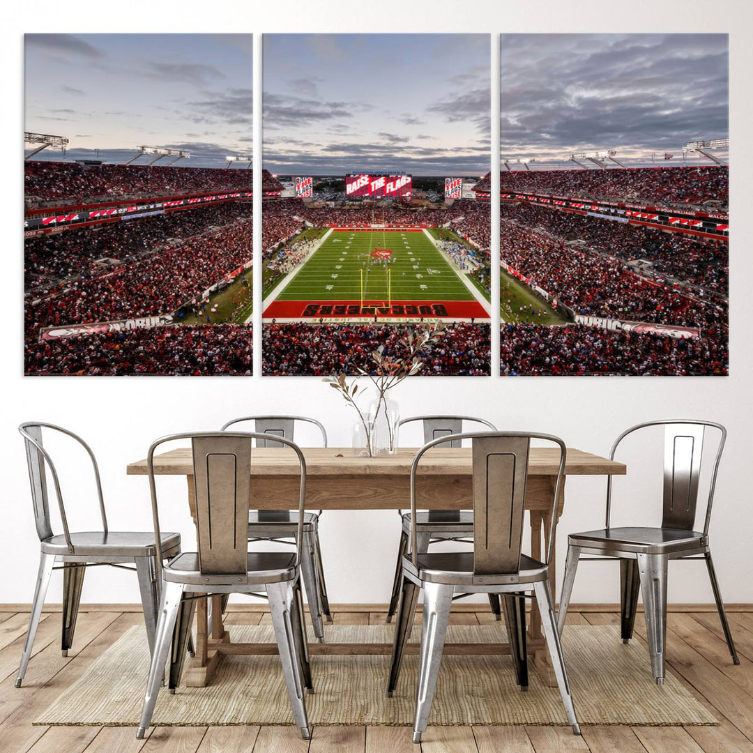 Florida Tampa Raymond James Stadium Wall Art Canvas Print - NFL Football Stadium Print