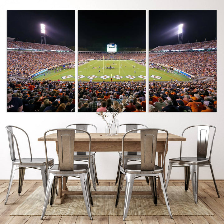 Virginia Cavaliers Football Team Print - Charlottesville Scott Stadium Wall Art Canvas Print