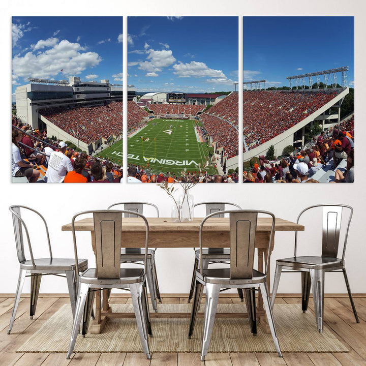 Virginia Tech Hokies Football Team Print - Blacksburg Lane Stadium Wall Art Canvas Print