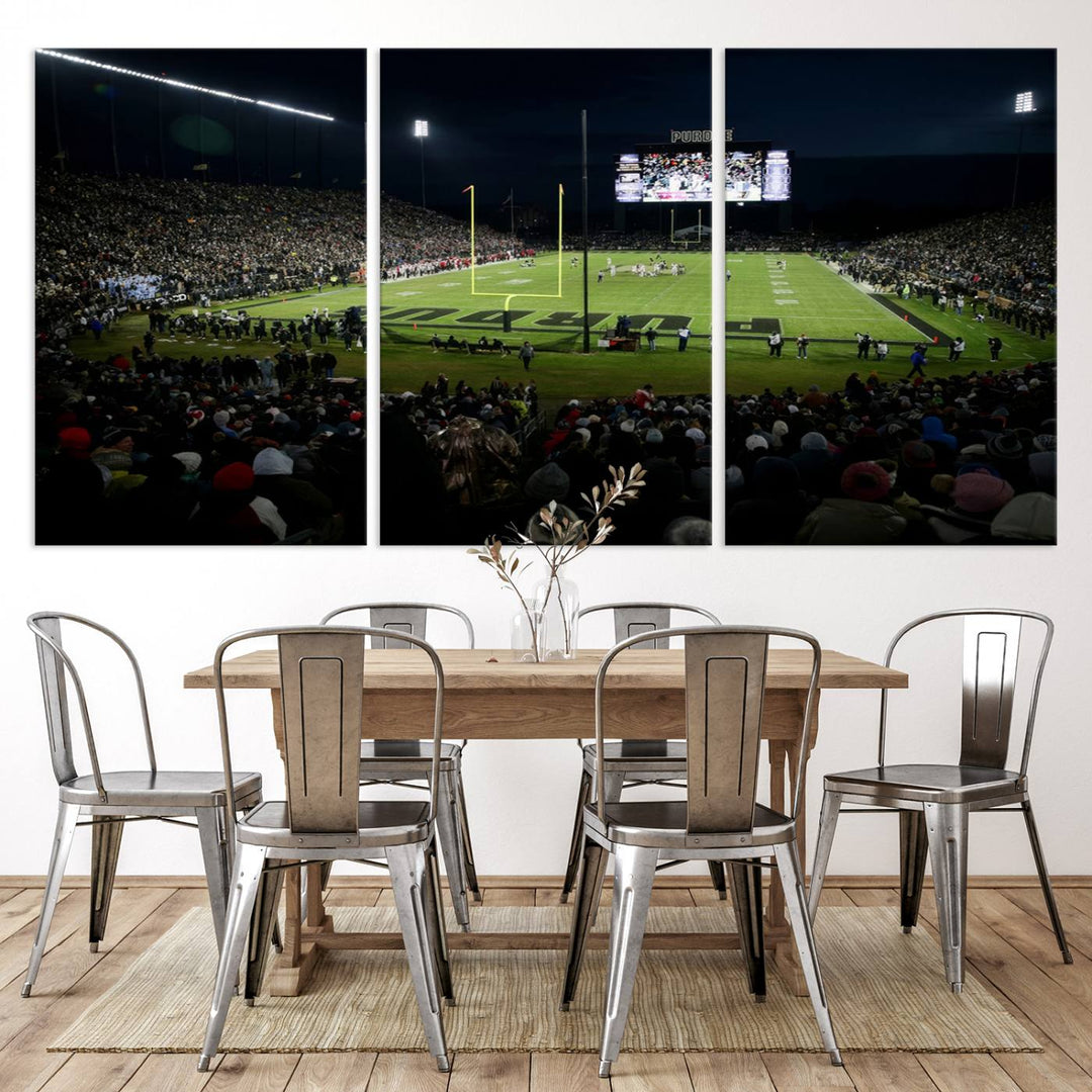 Purdue Boilermakers Football Team Print - West Lafayette Ross–Ade Stadium Wall Art Canvas Print