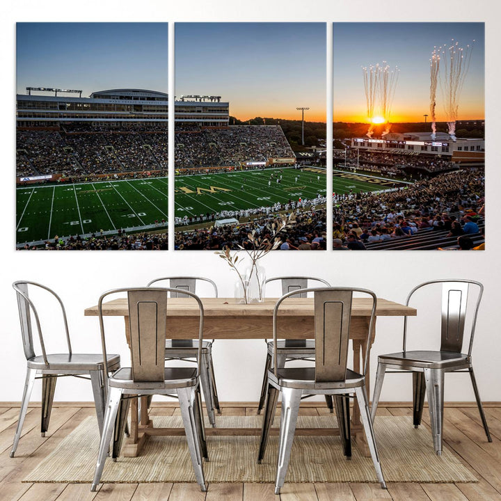 Demon Deacons Football Team Print - Winston-Salem Allegacy Federal Credit Union Stadium Wall Art Canvas Print