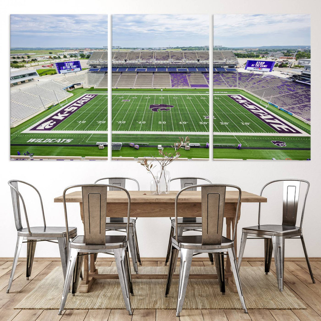 KState Wildcats Football Team Print - Manhattan Bill Snyder Family Football Stadium Wall Art Canvas Print