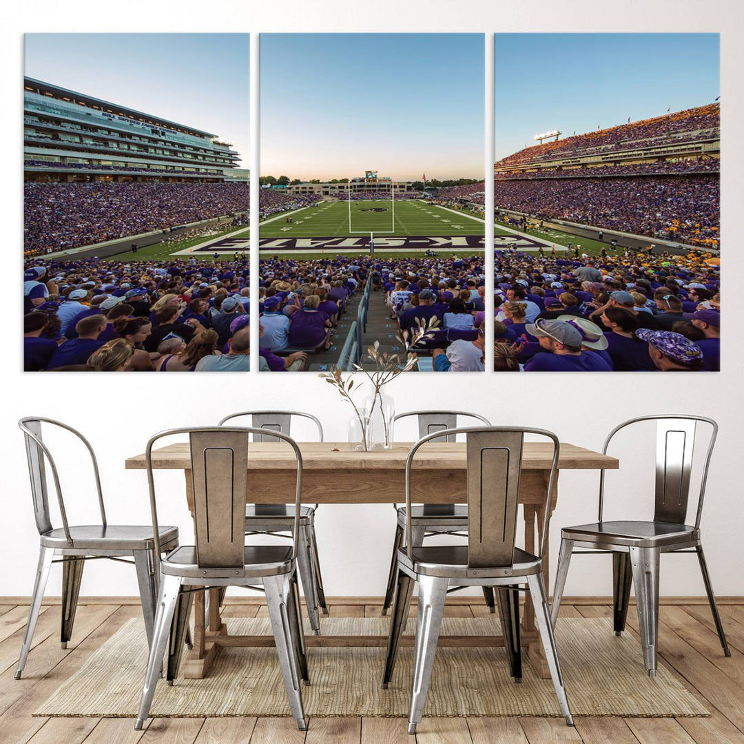 Kansas State University Wildcats Football Team Print - Manhattan Bill Snyder Family Football Stadium Wall Art Canvas Print