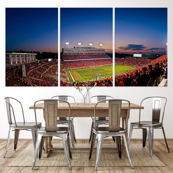 Wolfpack Football Team Print - Raleigh Carter-Finley Stadium Wall Art Canvas Print