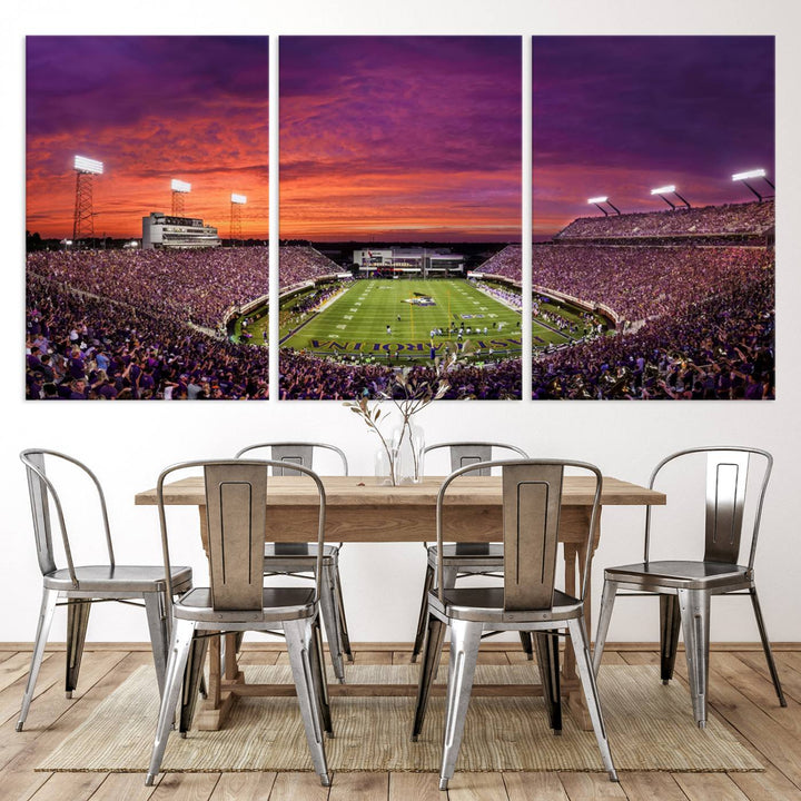 East Carolina University Pirates Football Team Print - Greenville Dowdy-Ficklen Stadium Wall Art Canvas Print