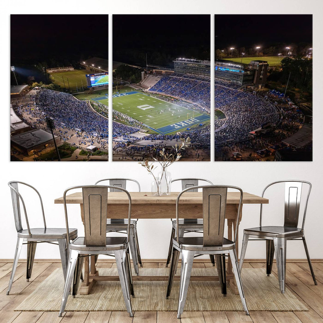 Duke University Blue Devils Football Team Print - Durham Wallace Wade Stadium Wall Art Canvas Print