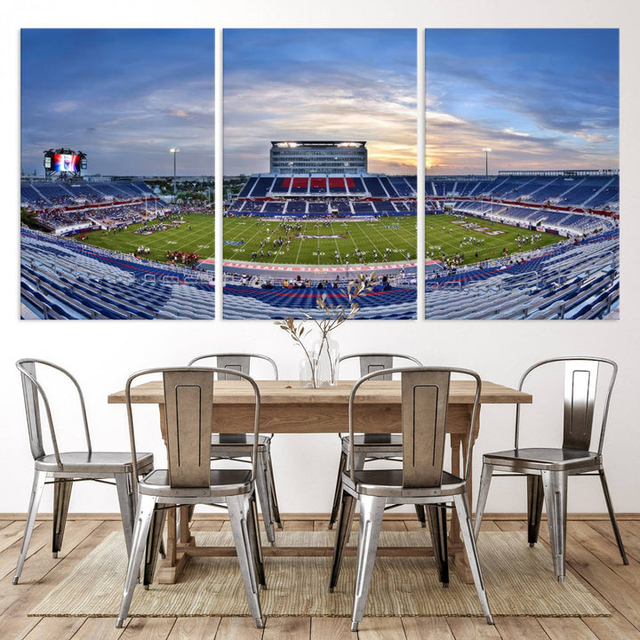 Florida Atlantic University Owls Football Team Print - Boca Raton FAU Stadium Wall Art Canvas Print