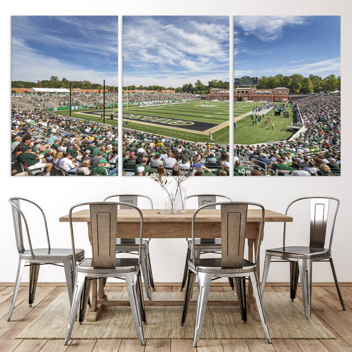 University of Charlotte 49ers Football Team Print - Charlotte Jerry Richardson Stadium Wall Art Canvas Print