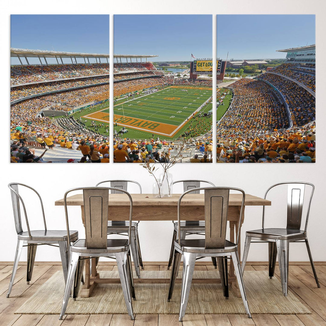 Baylor University Bears Football Team Print - Waco McLane Stadium Wall Art Canvas Print