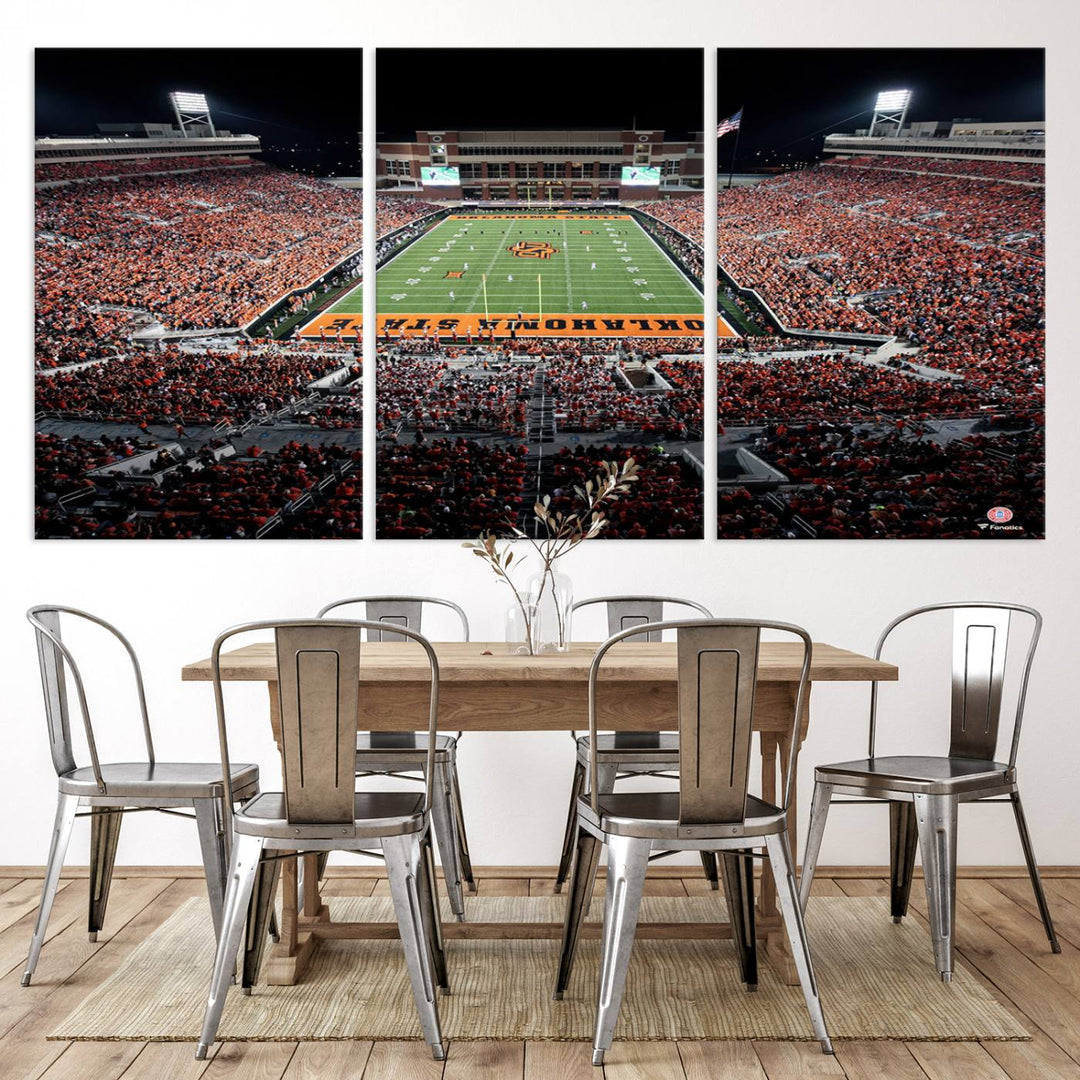 Oklahoma State Cowboys Football Team Print - Stillwater Boone Pickens Stadium Wall Art Canvas Print