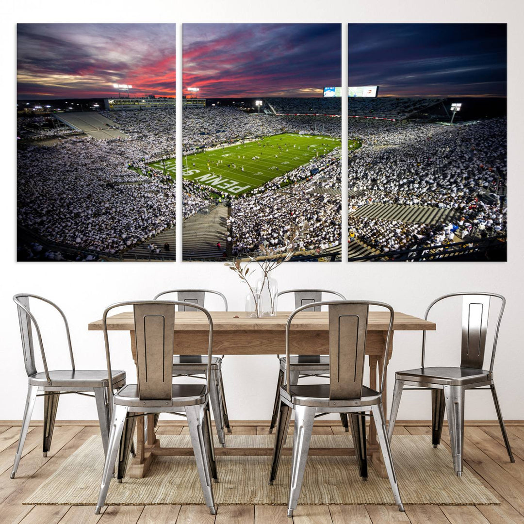 Penn State Nittany Lions Football Team Print - University Park Beaver Stadium Wall Art Canvas Print