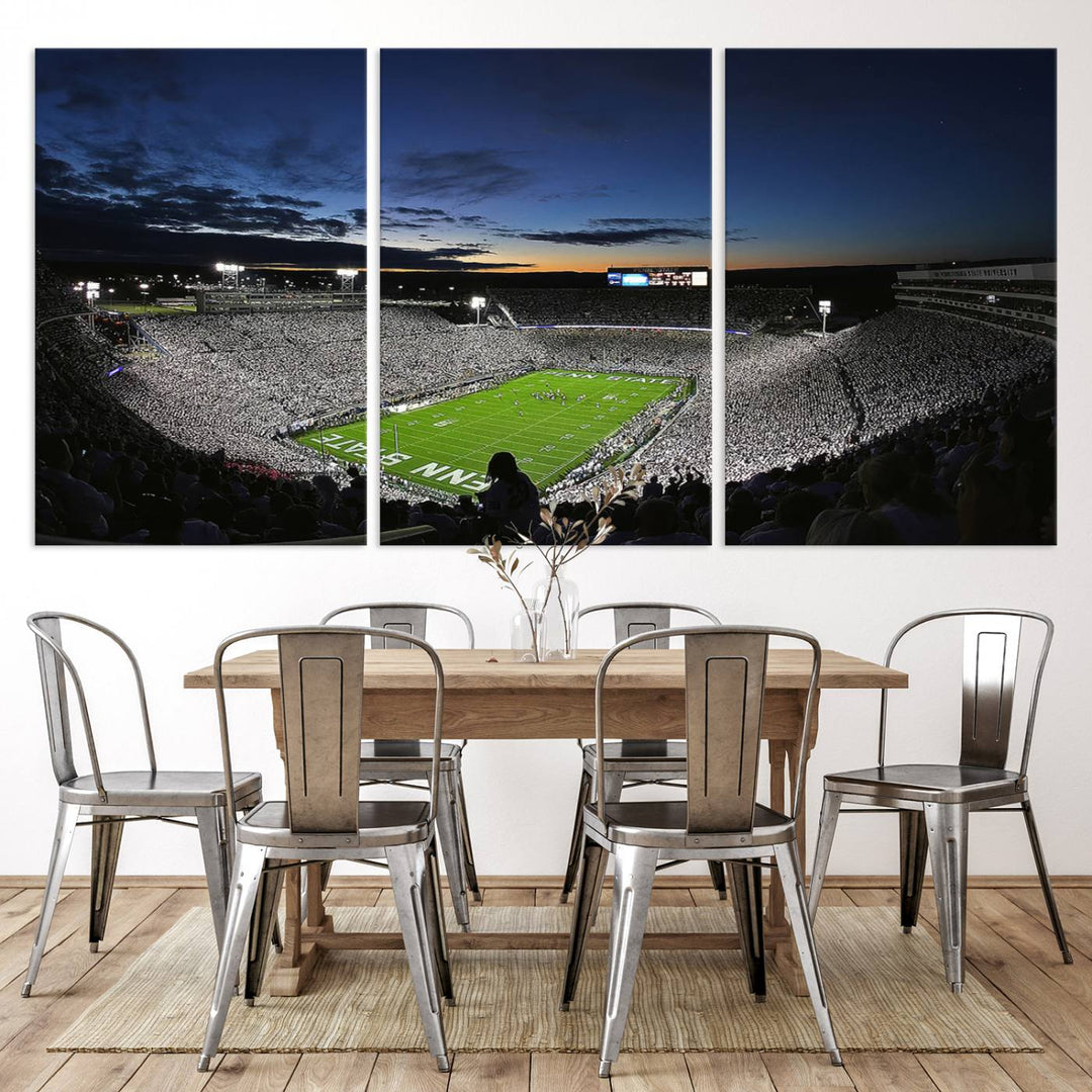 Penn State Nittany Lions Football Team Print - University Park Beaver Stadium Wall Art Canvas Print